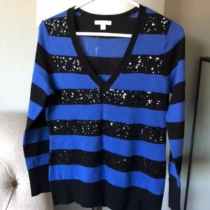*SOLD* New York and Company striped sequin sweater
